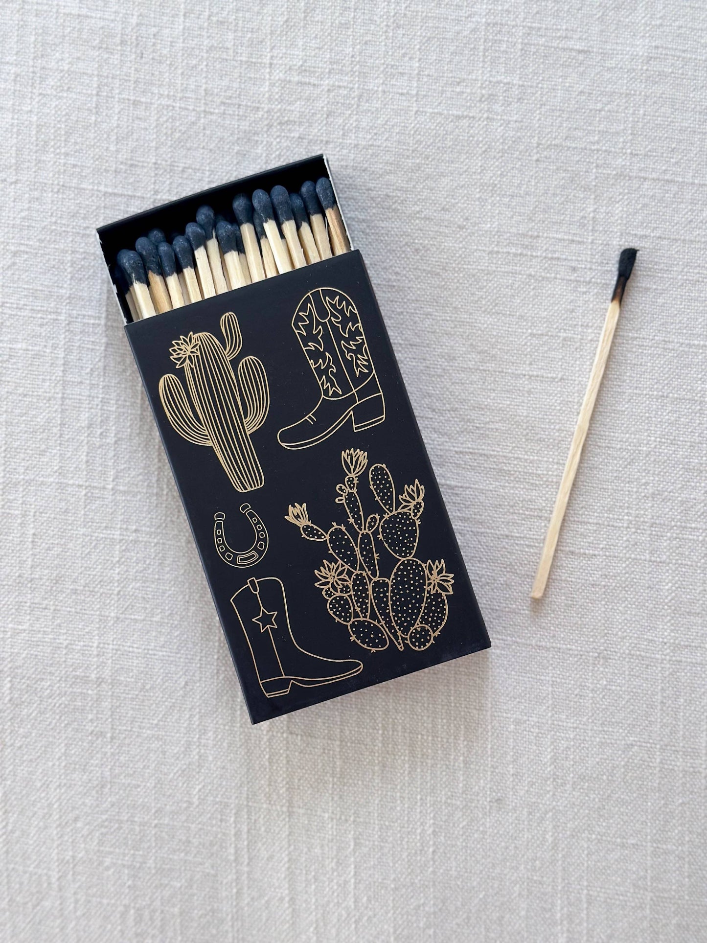 Black Cactus & Cowboy Boot Matches