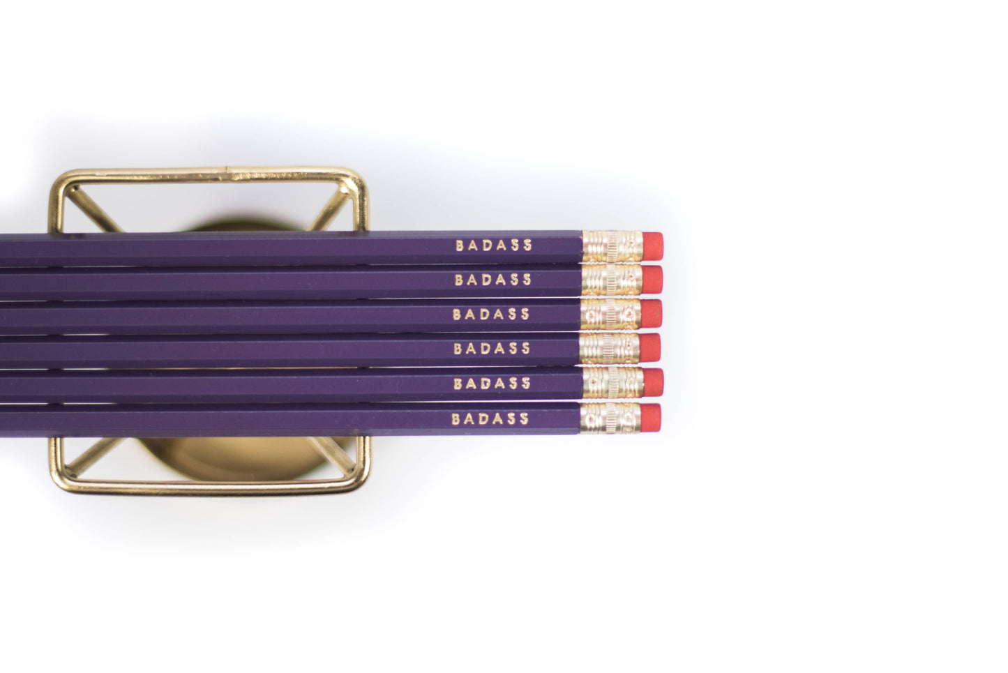 Badass Gold Foil Pencils, Motivational Pencils, Set of 6