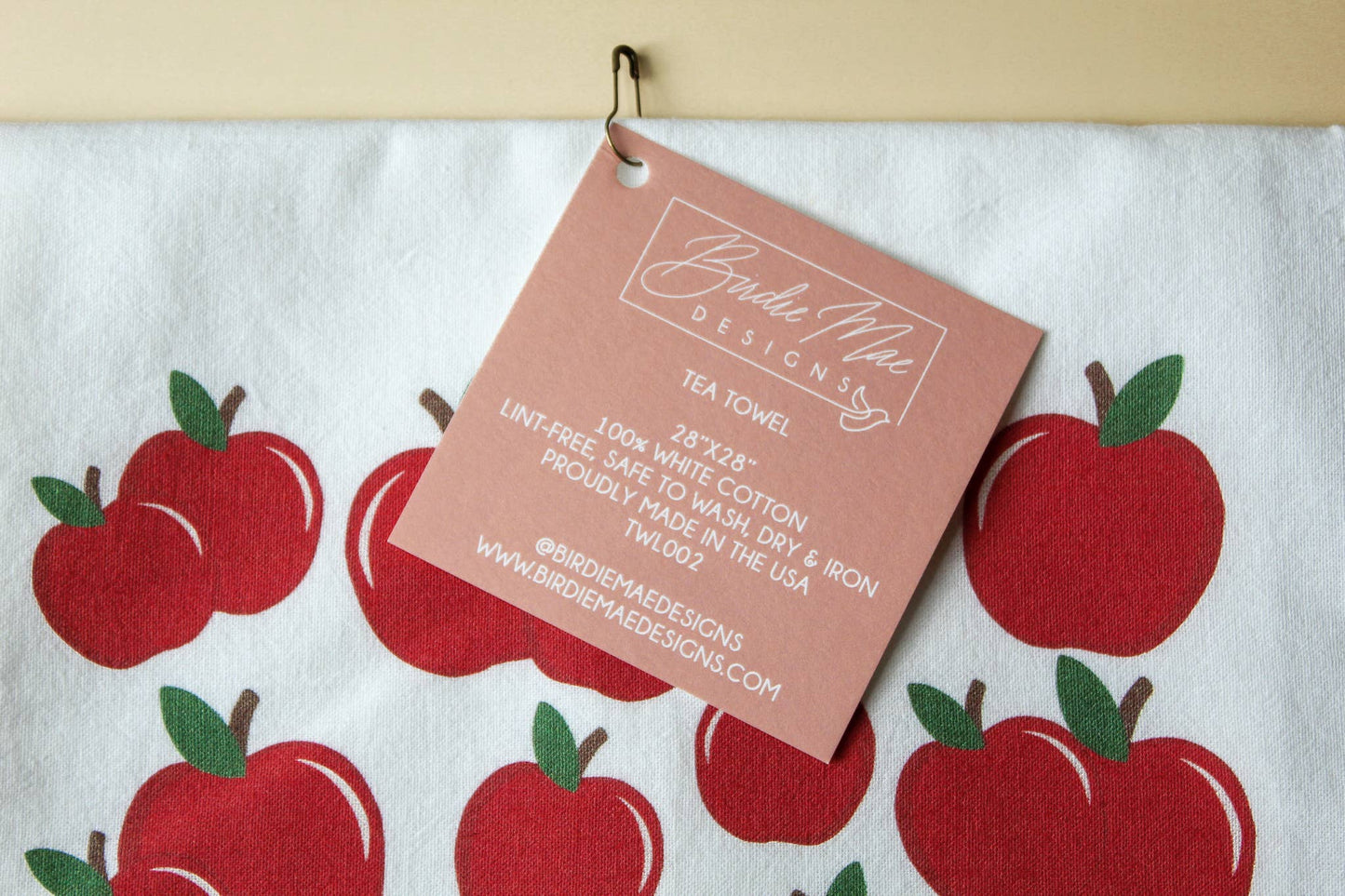 Apple Tea Towel · 28x28" · Birdie Mae Designs