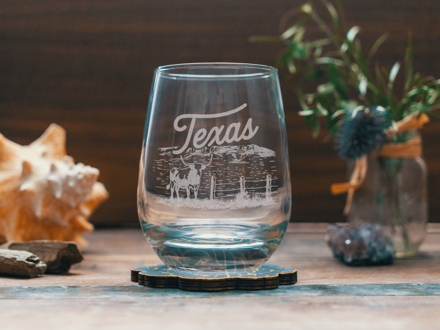Texas State Double Old Fashion Glass