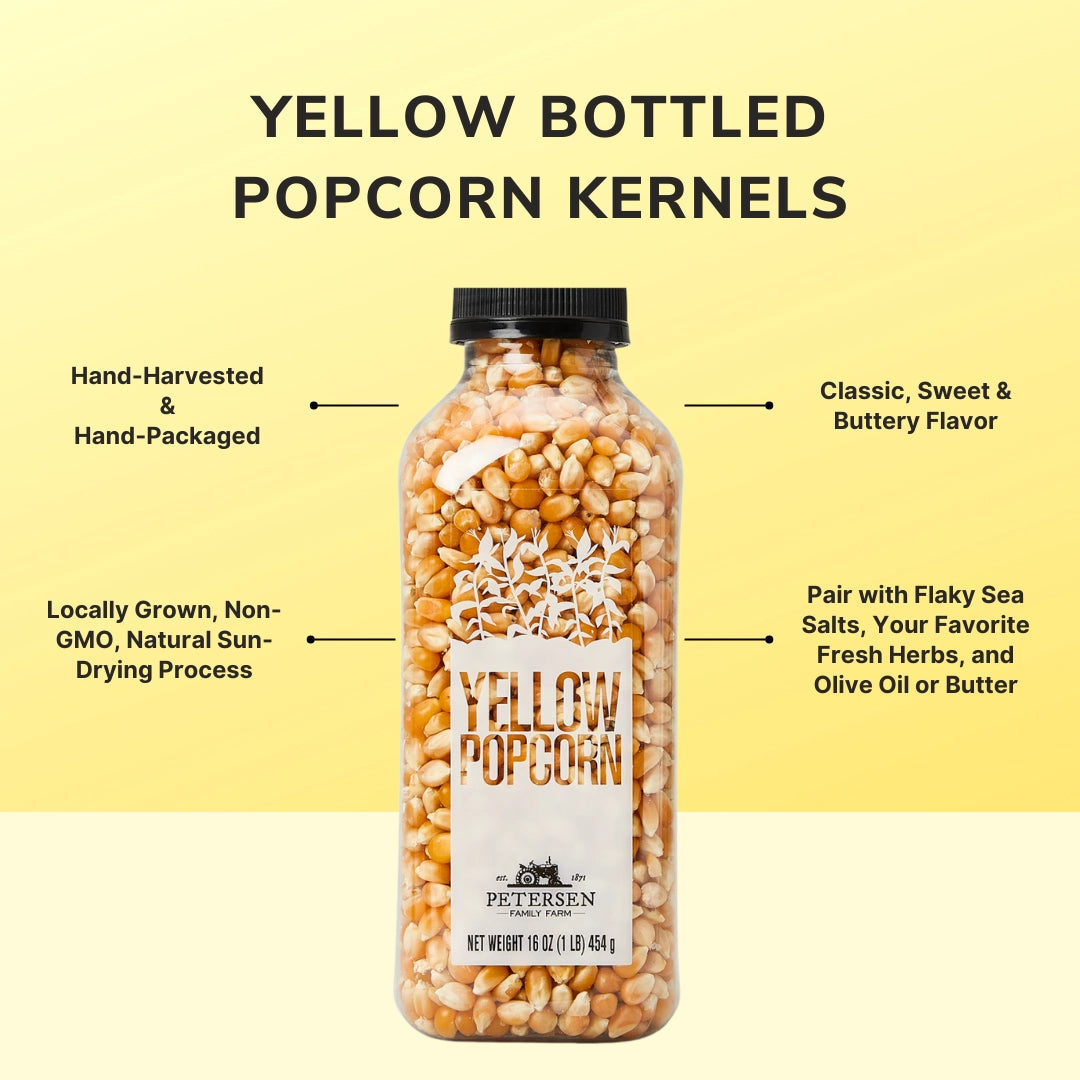 Yellow Popcorn Kernels | 16 oz | Non-GMO Organic Fun!