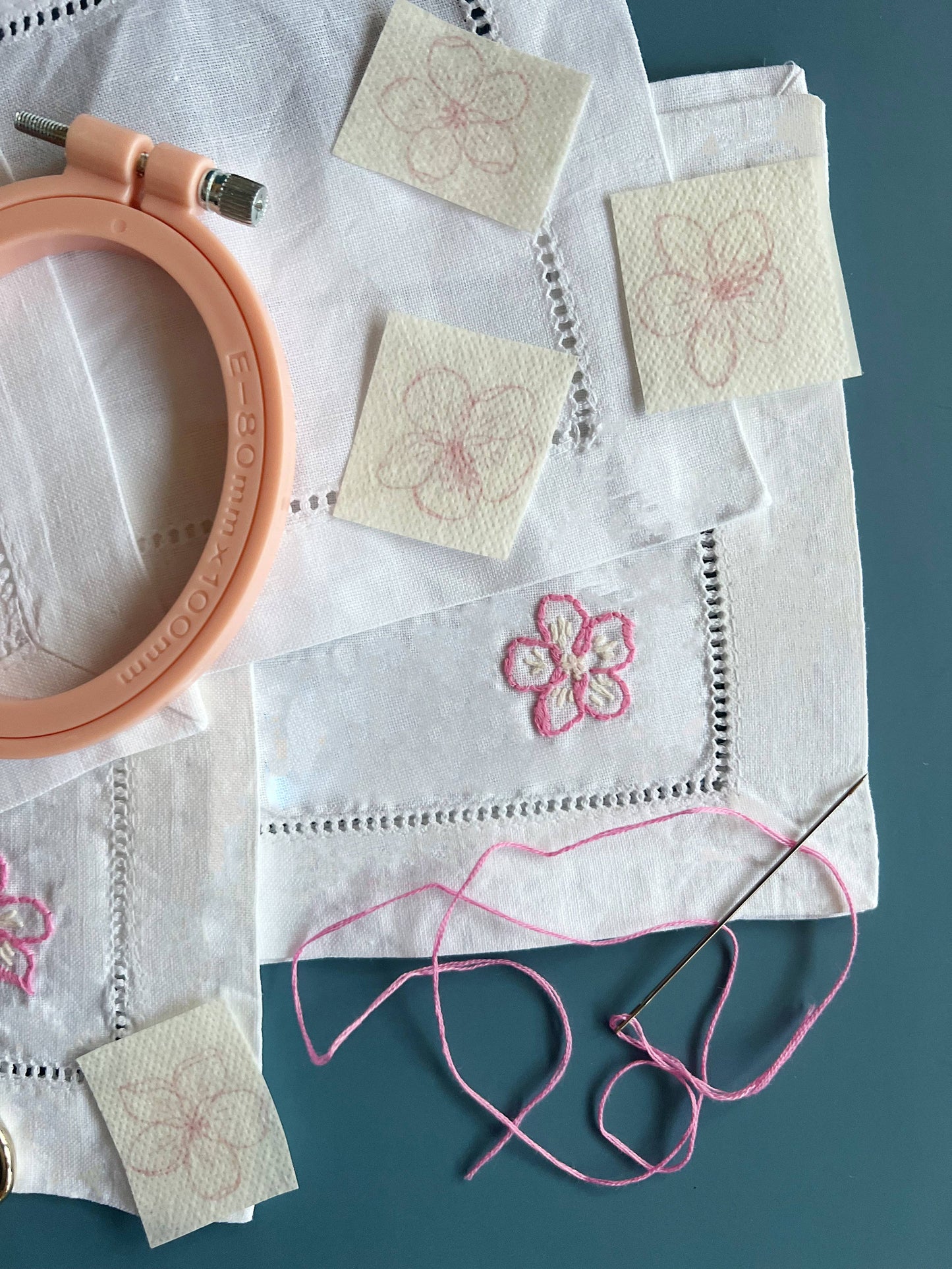 Cherry Blossom Napkins Embroidery Kit