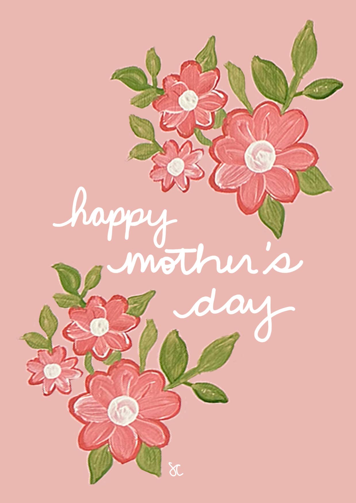 Peach Flowers Mother's Day Card