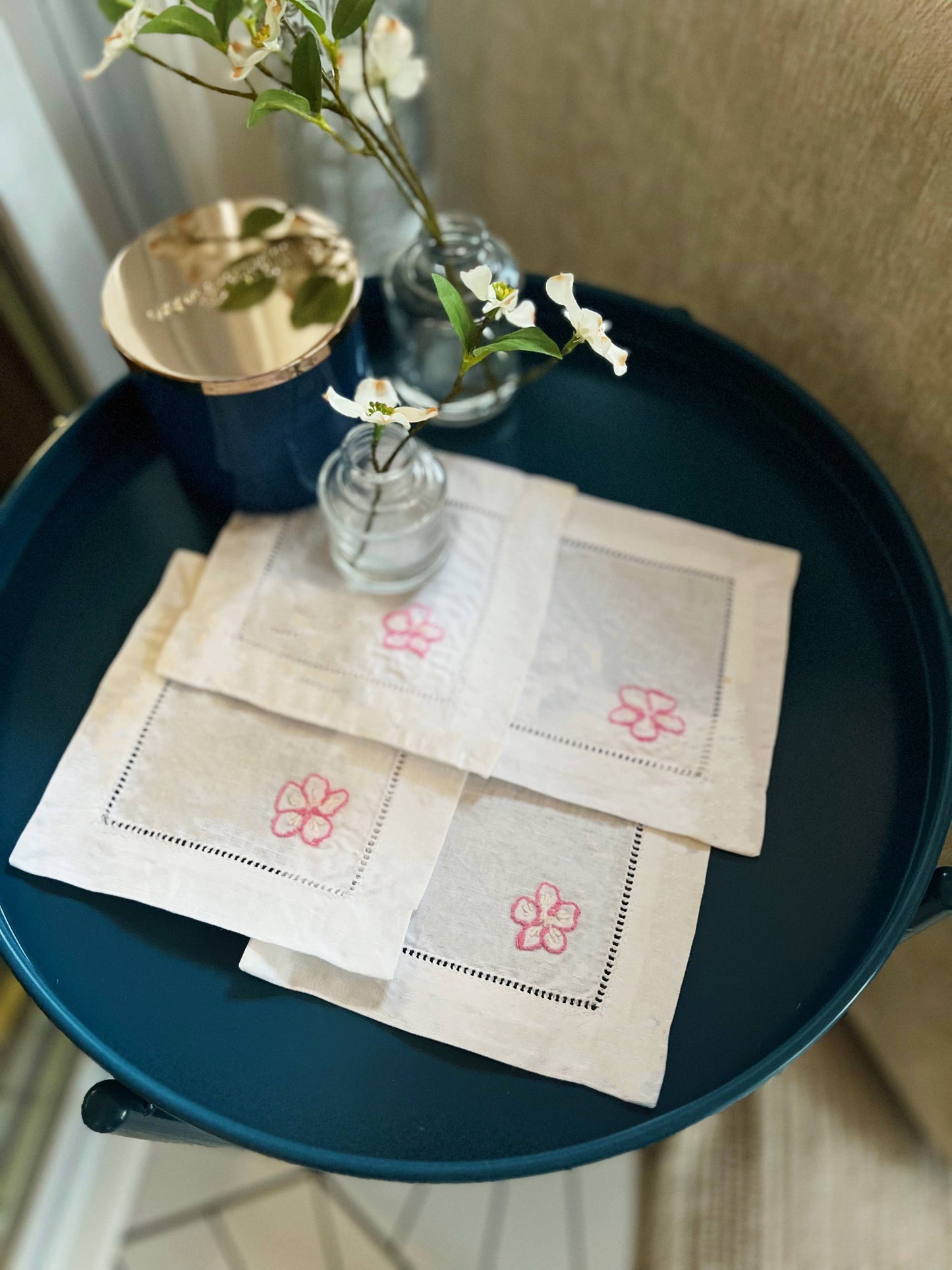 Cherry Blossom Napkins Embroidery Kit