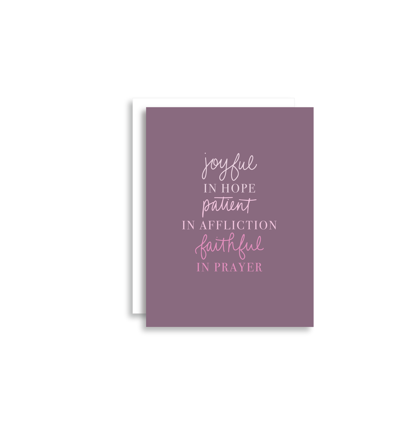 Joyful in Hope, Patient in Affliction, Faithful Prayer Card
