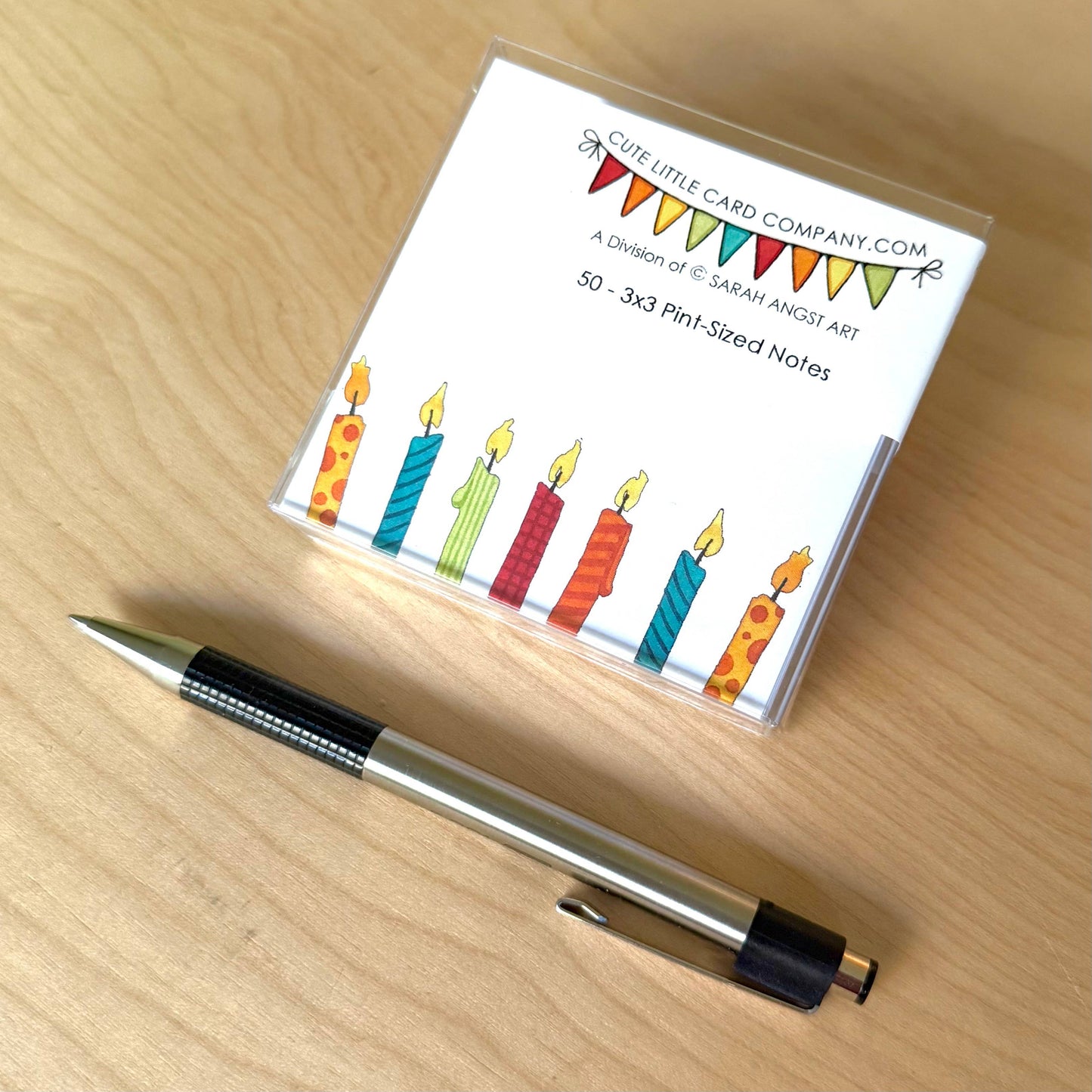 Birthday Candles Cute Little 3x3 Pint Size Notes