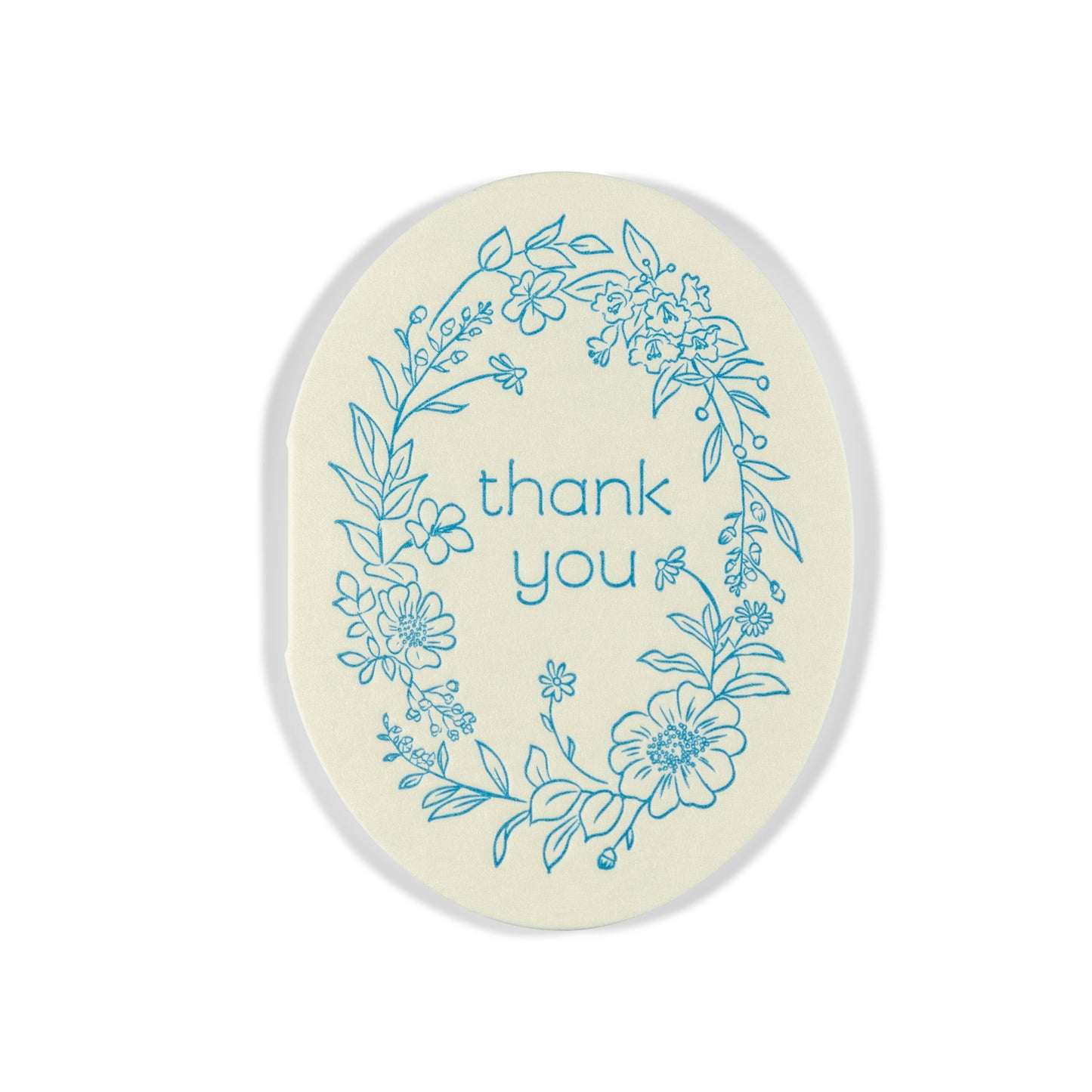 Mini Letterpress Enclosure Card | Blue Thank You