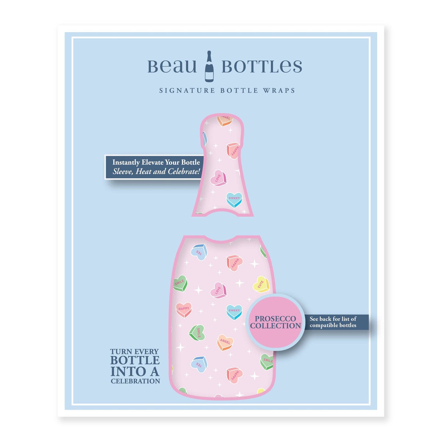 Beau Bottles Limited Edition Conversation Hearts - Prosecco Collection