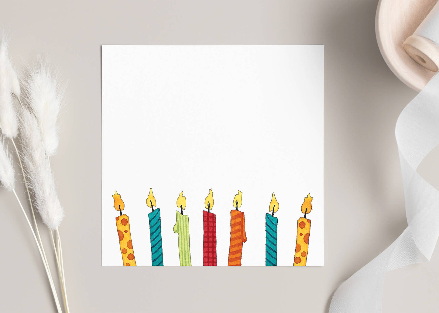 Birthday Candles Cute Little 3x3 Pint Size Notes