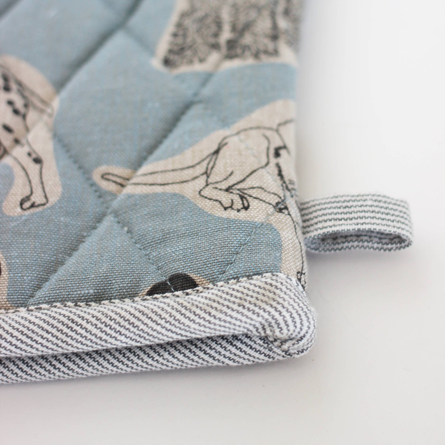 Oven Glove Dog Print Blue Haze