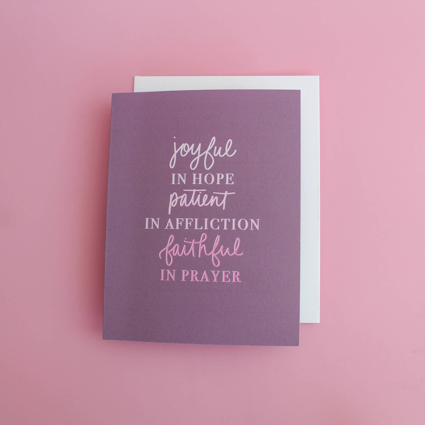Joyful in Hope, Patient in Affliction, Faithful Prayer Card