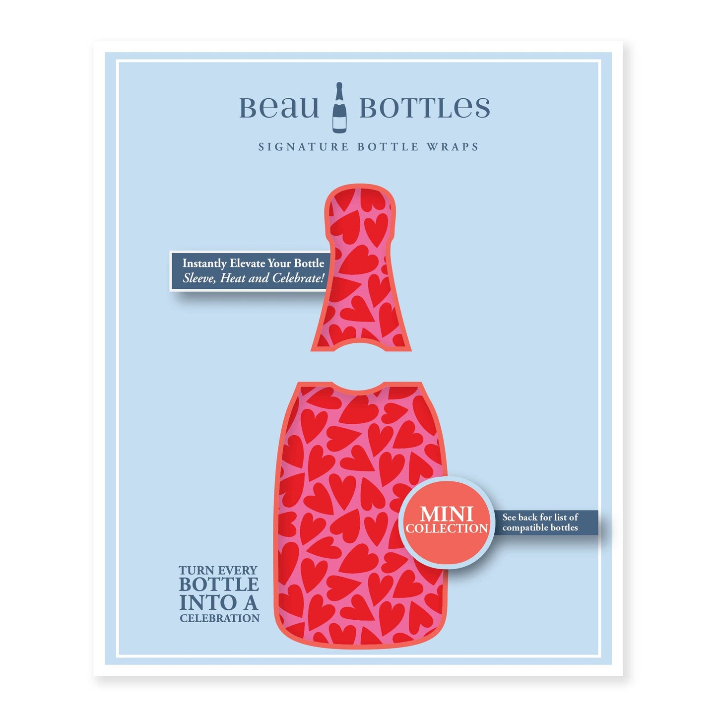 Beau Bottles Pop Hearts - MINI Prosecco Collection - Six Pack