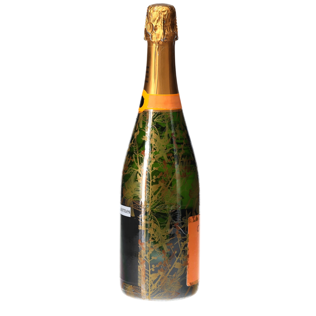 Clear Golden Botanical Champagne Bottle Wrap