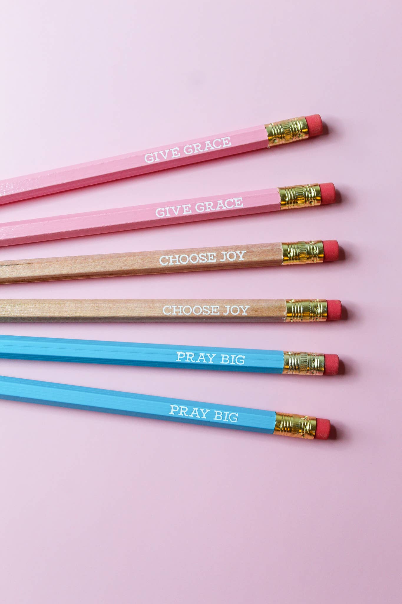 Give Grace, Choose Joy, Pray Big | Life Motto Pencil Set