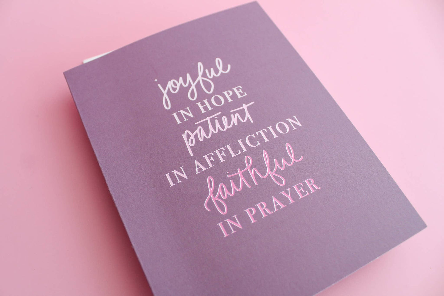 Joyful in Hope, Patient in Affliction, Faithful Prayer Card
