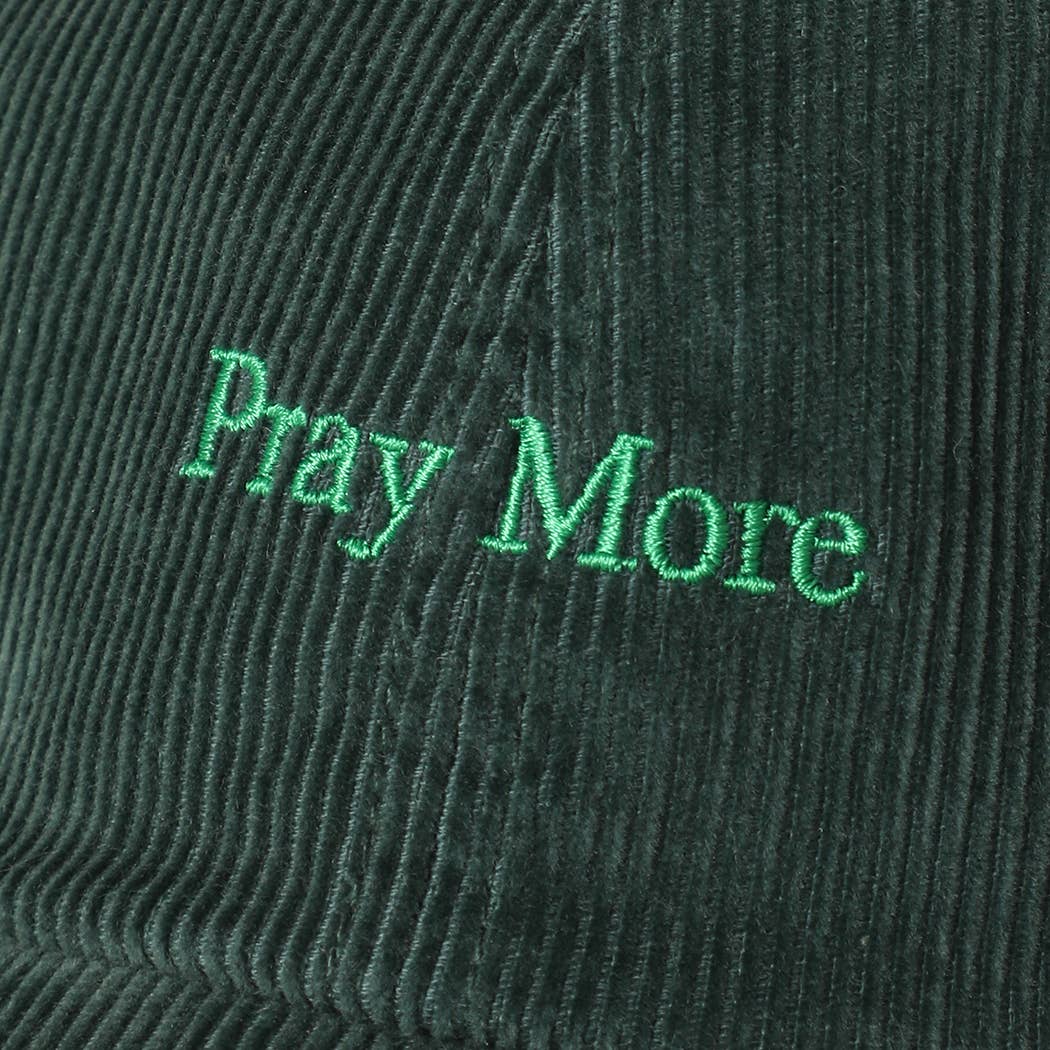 Off White Pray More Embroidered Corduroy Baseball Cap