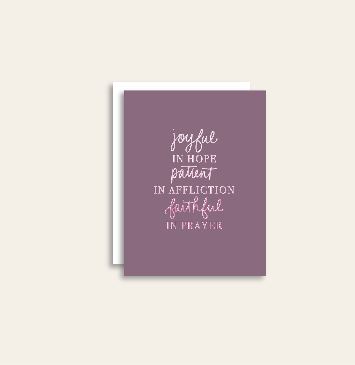 Joyful in Hope, Patient in Affliction, Faithful Prayer Card