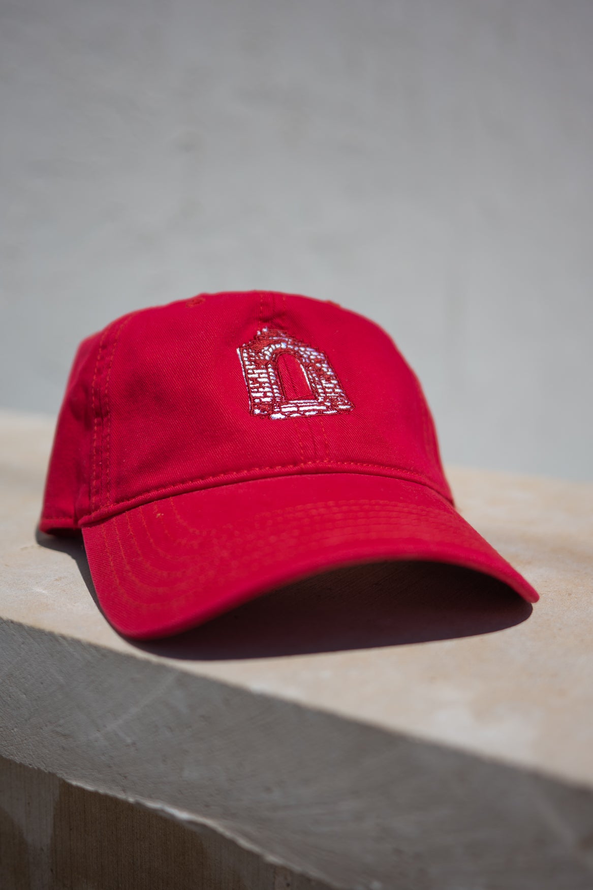 Graham Arch Embroidered Dad Hat | Red