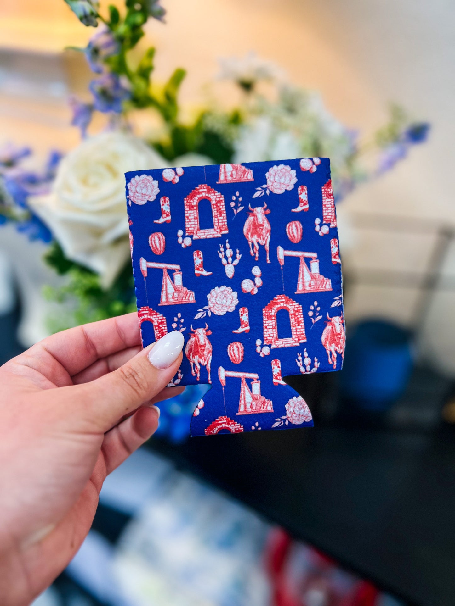 Graham Toile RWB Koozie