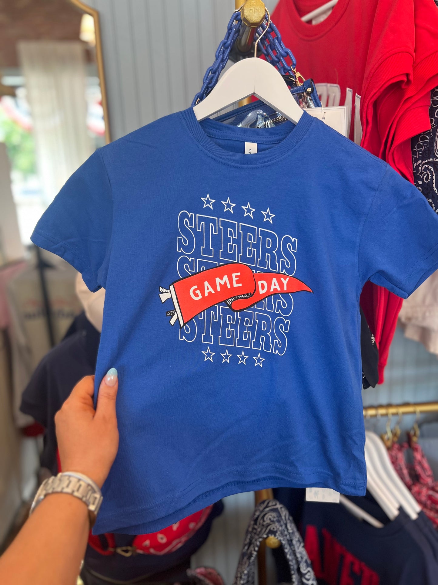 Youth Steers Game Day Pennant Tee