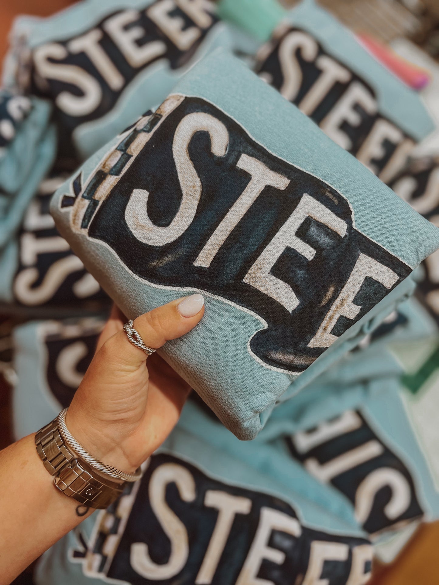Steers Watercolor Pennant Sweatshirt