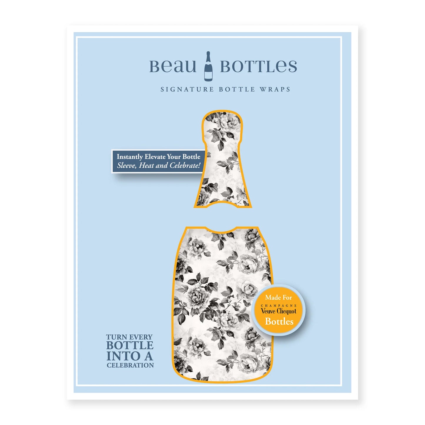 Beau Bottles Black and White Floral - Made For Veuve