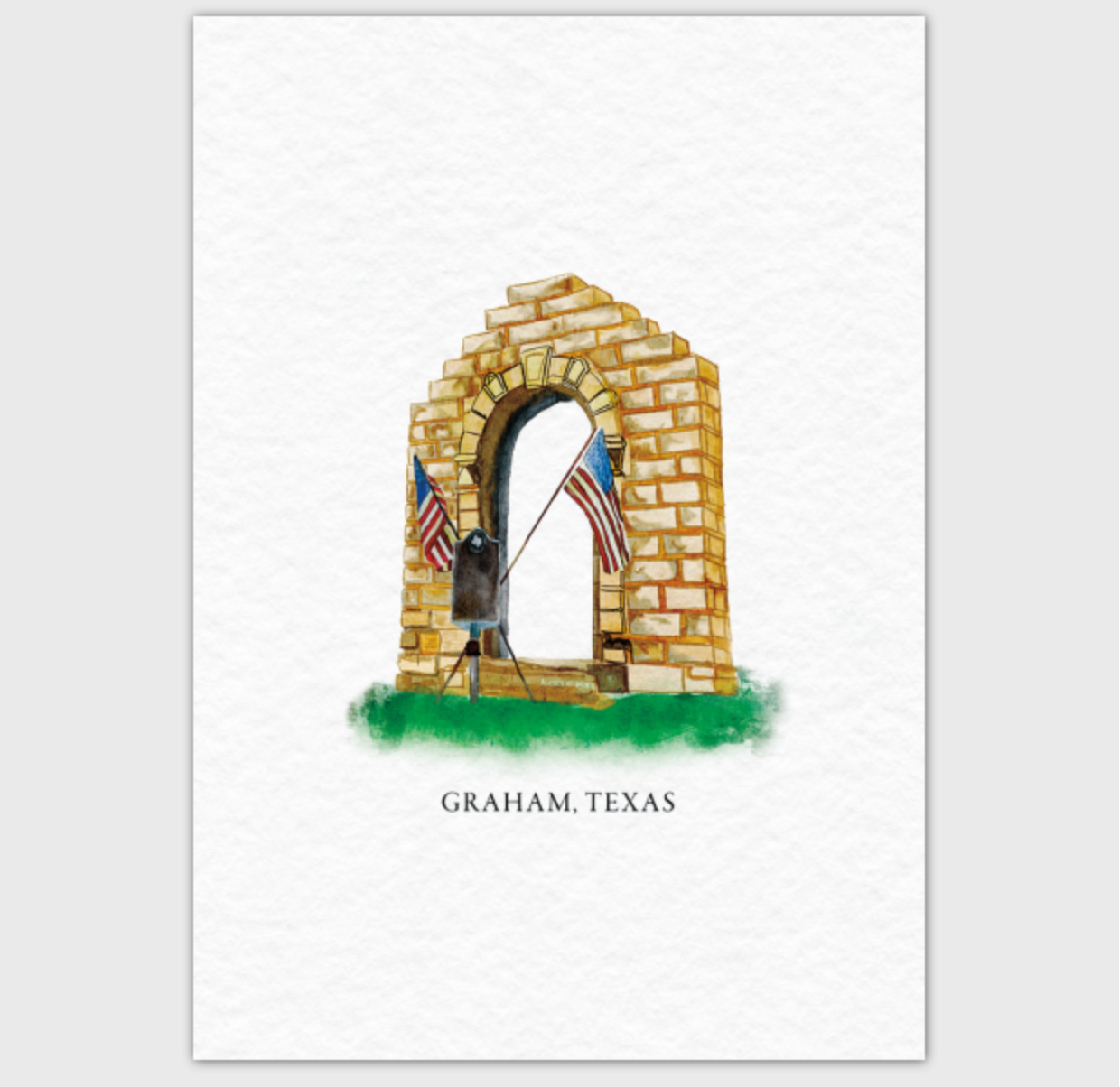 Patriotic Arch with Flags | 4x6" Greeting Card