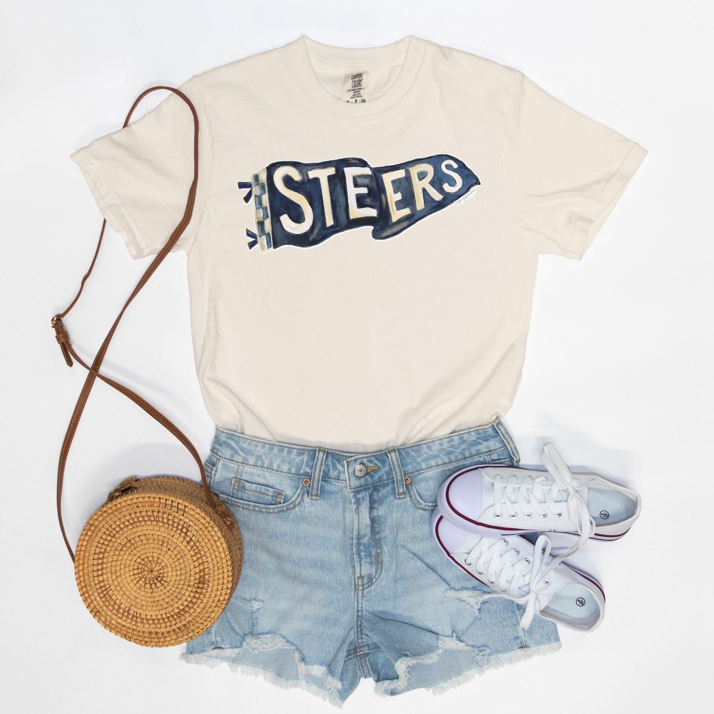 Steers Watercolor Pennant Shirt (Cream)