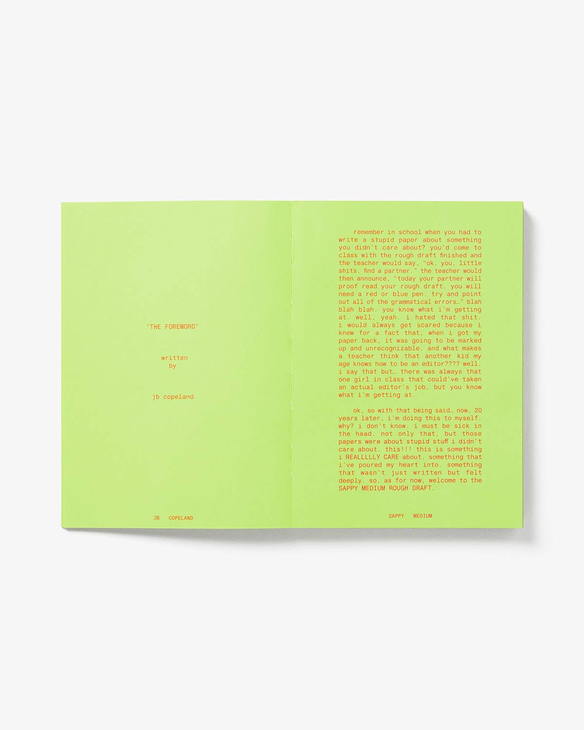 Sappy Medium Book by JB Copeland | Short Writings on Life