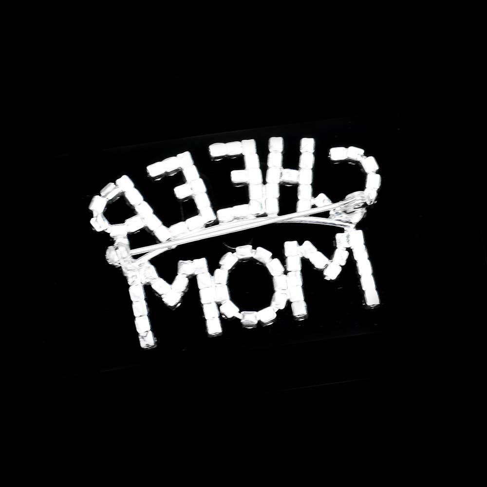 Cheer Mom Rhinestone Pin Brooch