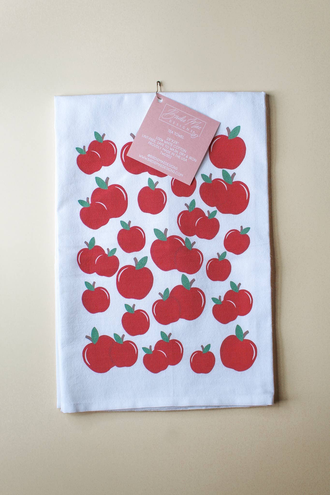 Apple Tea Towel · 28x28" · Birdie Mae Designs