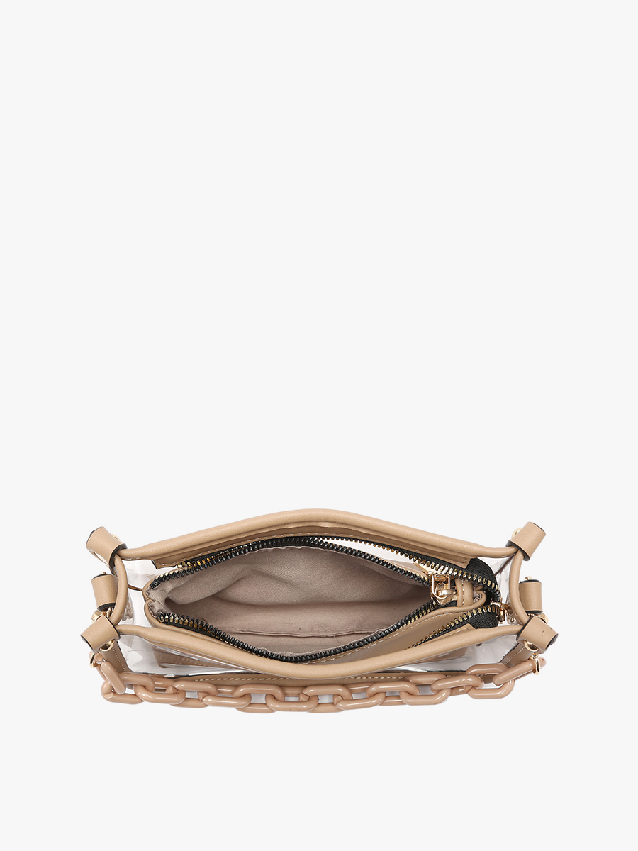 Dark Green Jessica Stadium Clear Crossbody Bag – Chain Strap