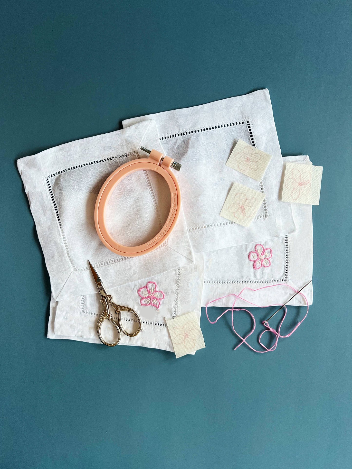 Cherry Blossom Napkins Embroidery Kit