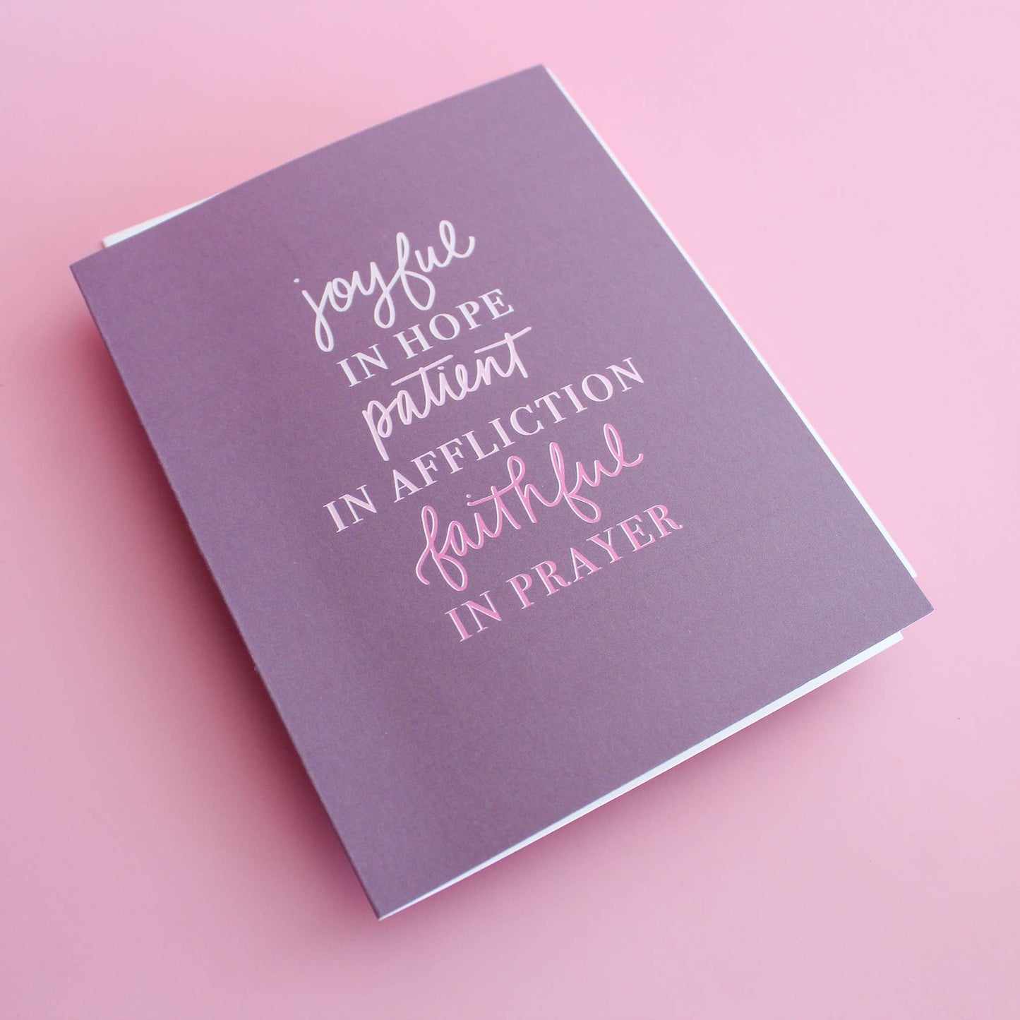 Joyful in Hope, Patient in Affliction, Faithful Prayer Card