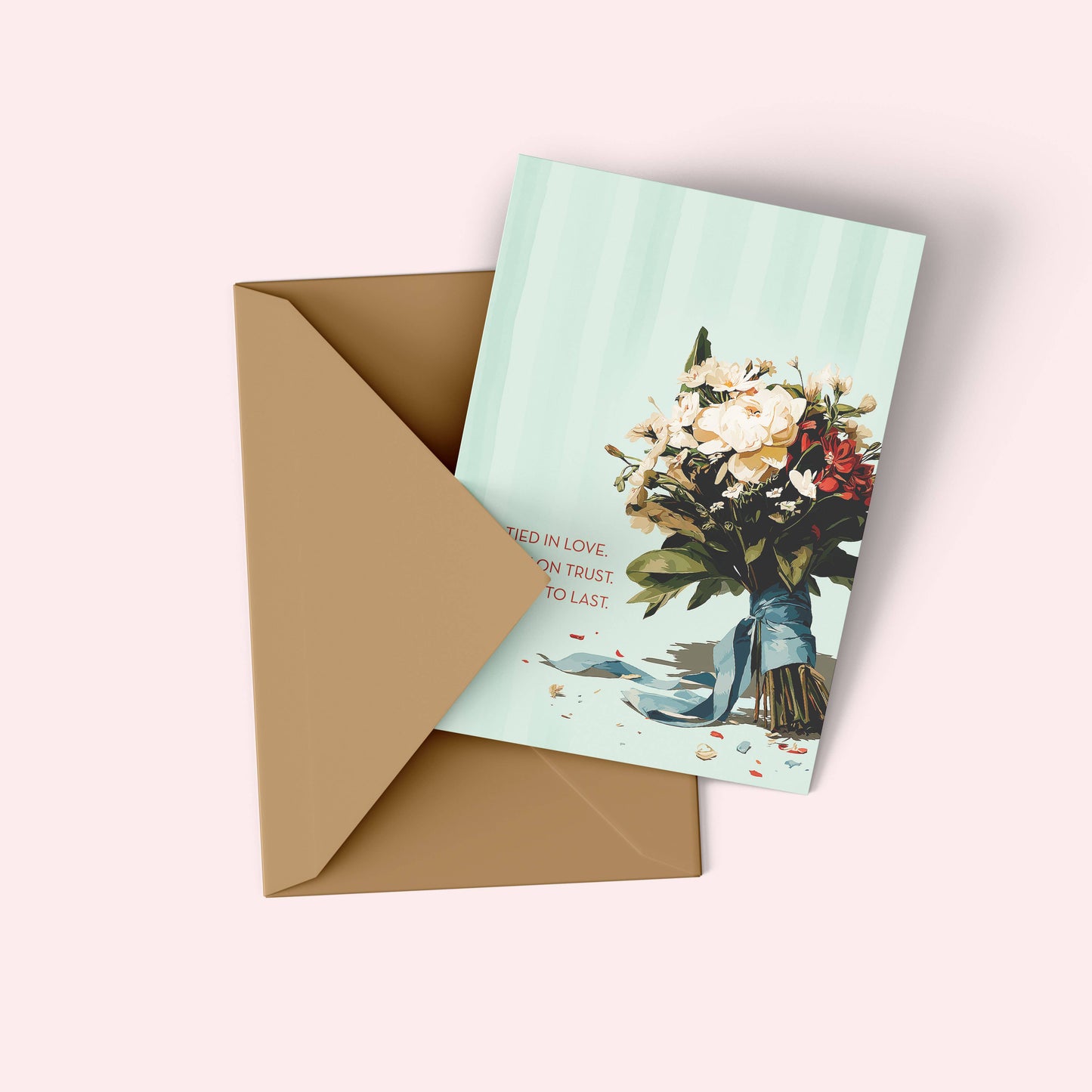 Tied In Love Wedding Card, Bridal, Wedding Day