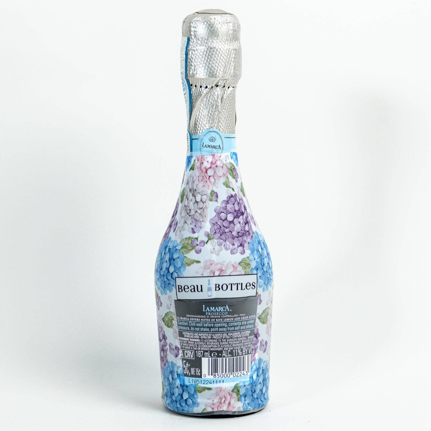 Beau Bottles Blue and Blush Hydrangeas- MINI Prosecco Collection - Set of Six Wraps