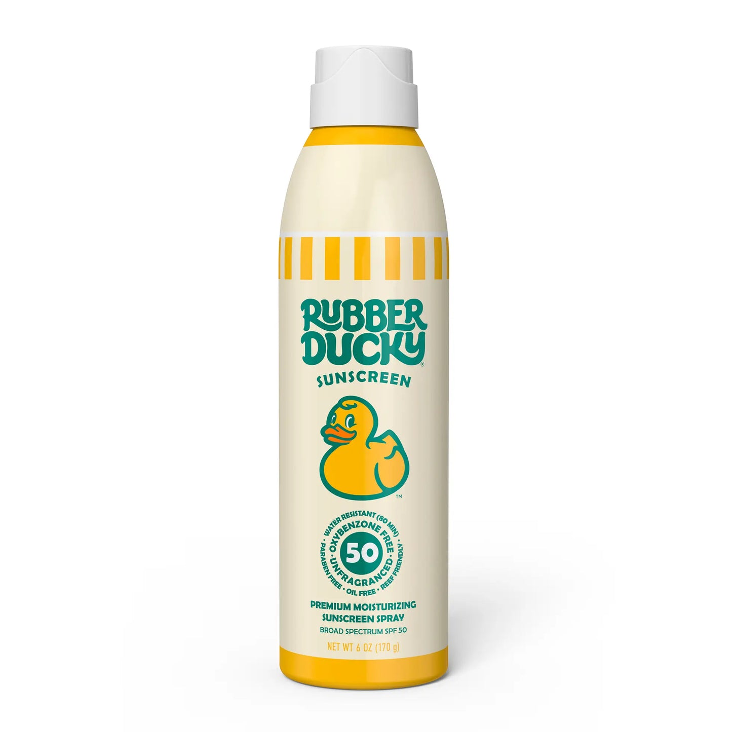 SPF 50 Sunscreen Spray, Rubber Ducky Brand, 6 oz, Clear