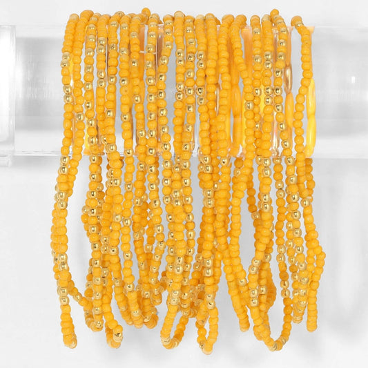 Stretch Seed Bead Solid Game Day Bracelets: Yellow