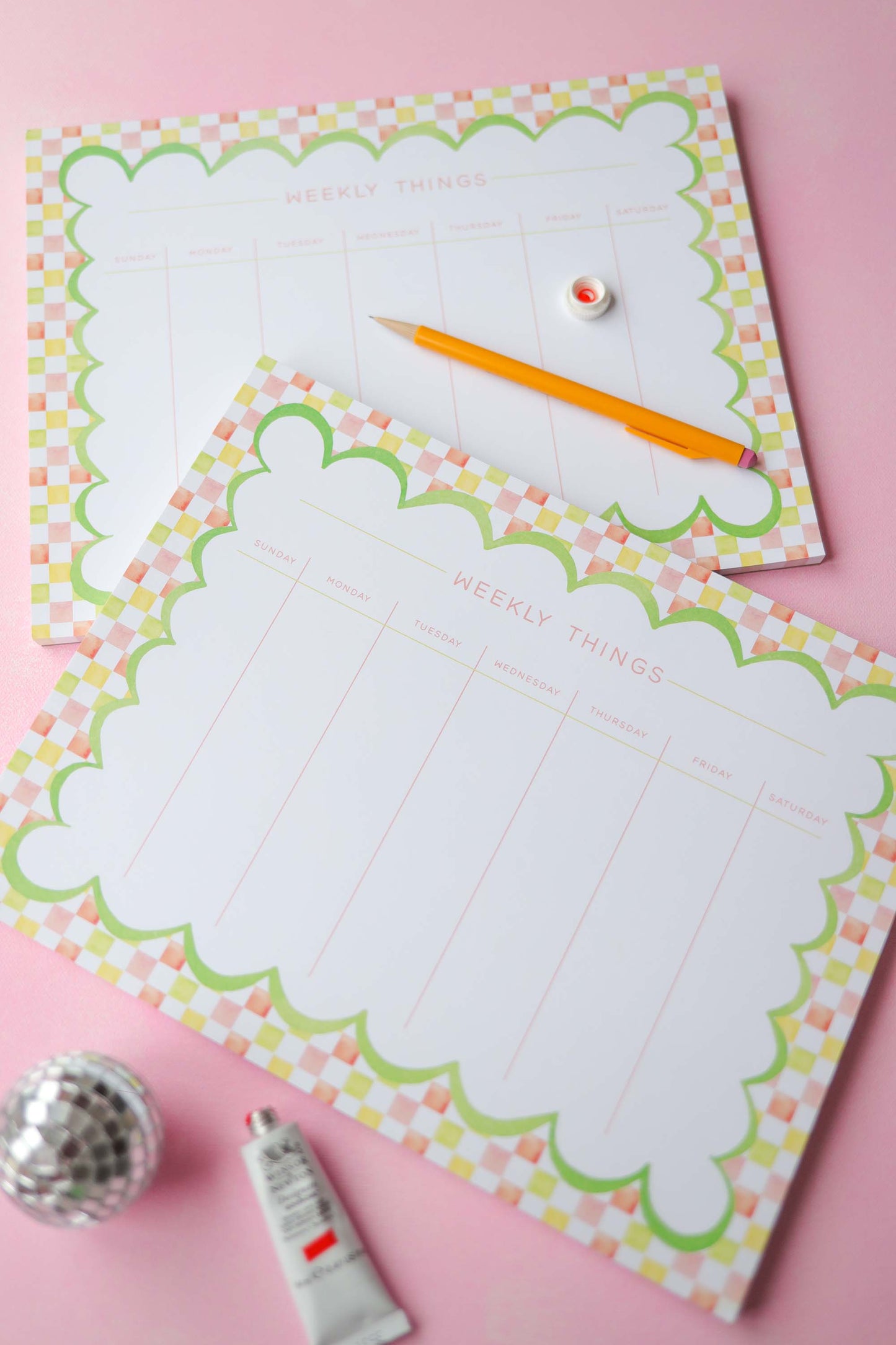 Whimsical weekly things checker print notepad