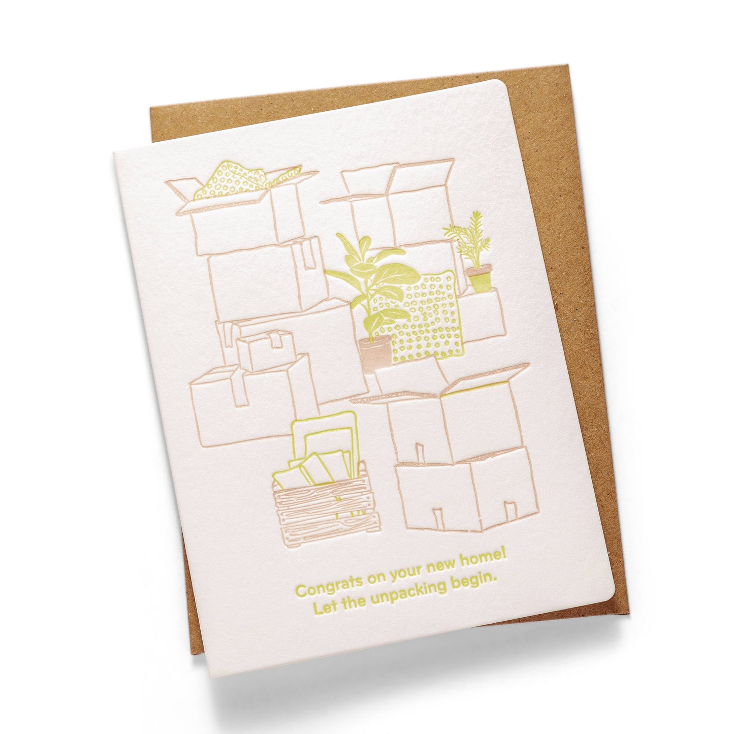 New Home Unpacking | Letterpress Greeting Card | Home