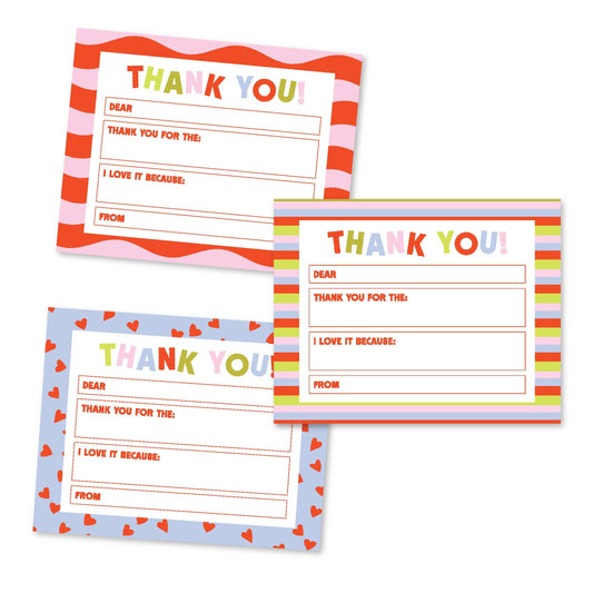 SWEETNESS KIDDO CARDS: Set of 12 Fill-in-the-Blank Thank You