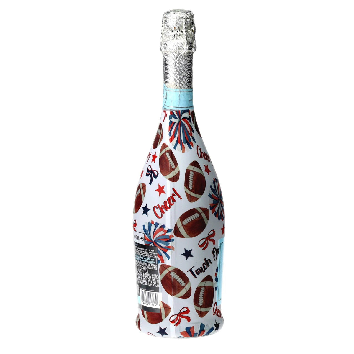 Red & Navy Game Day Prosecco Bottle Wrap