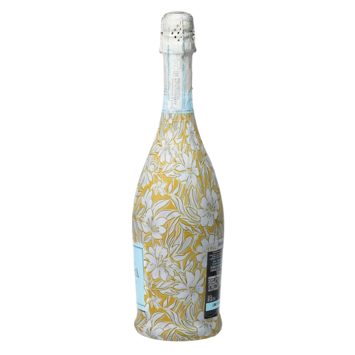 Grandmillennial Gold Flower Prosecco Bottle Wrap