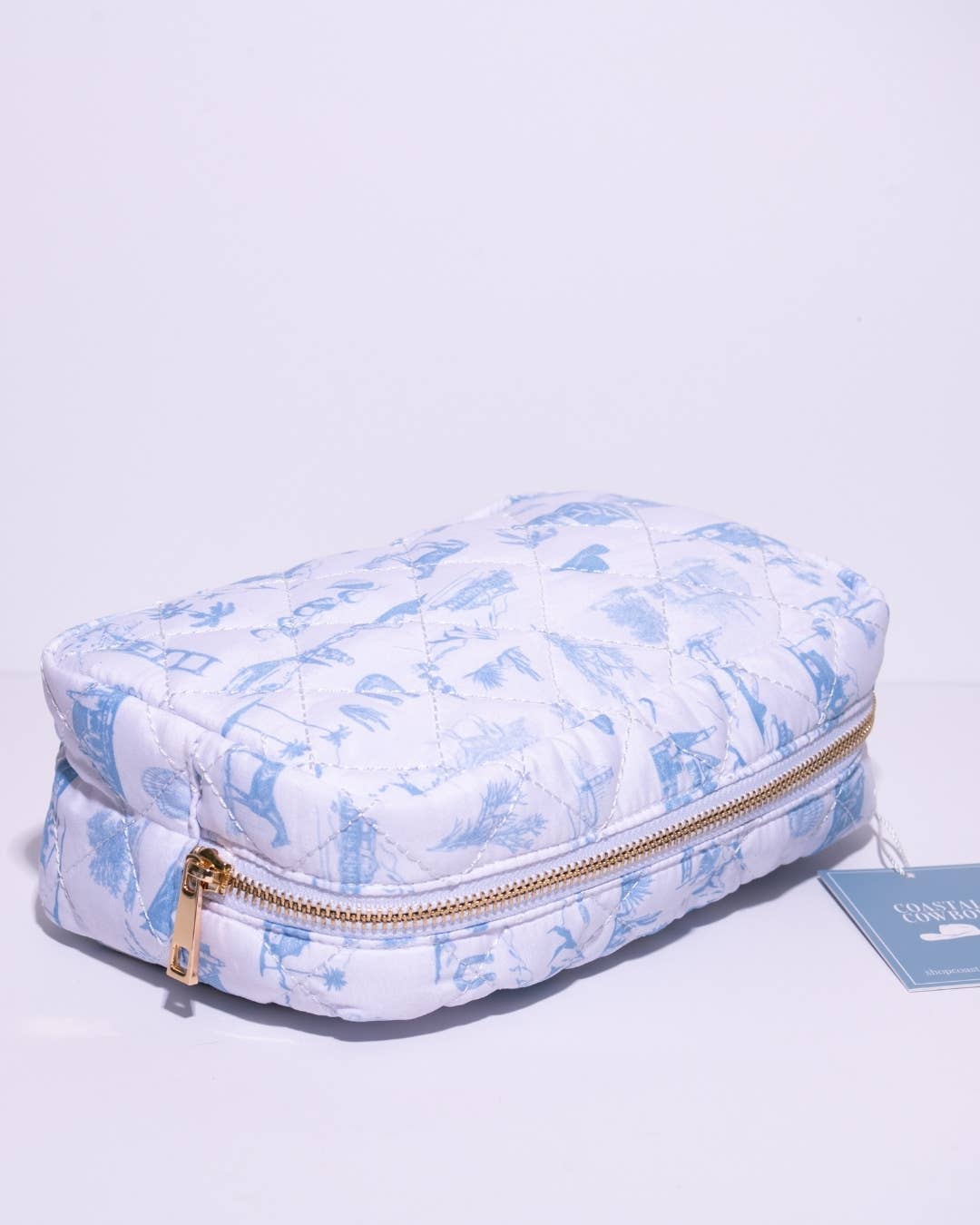 Country & Coastal Toile Makeup Travel Bag