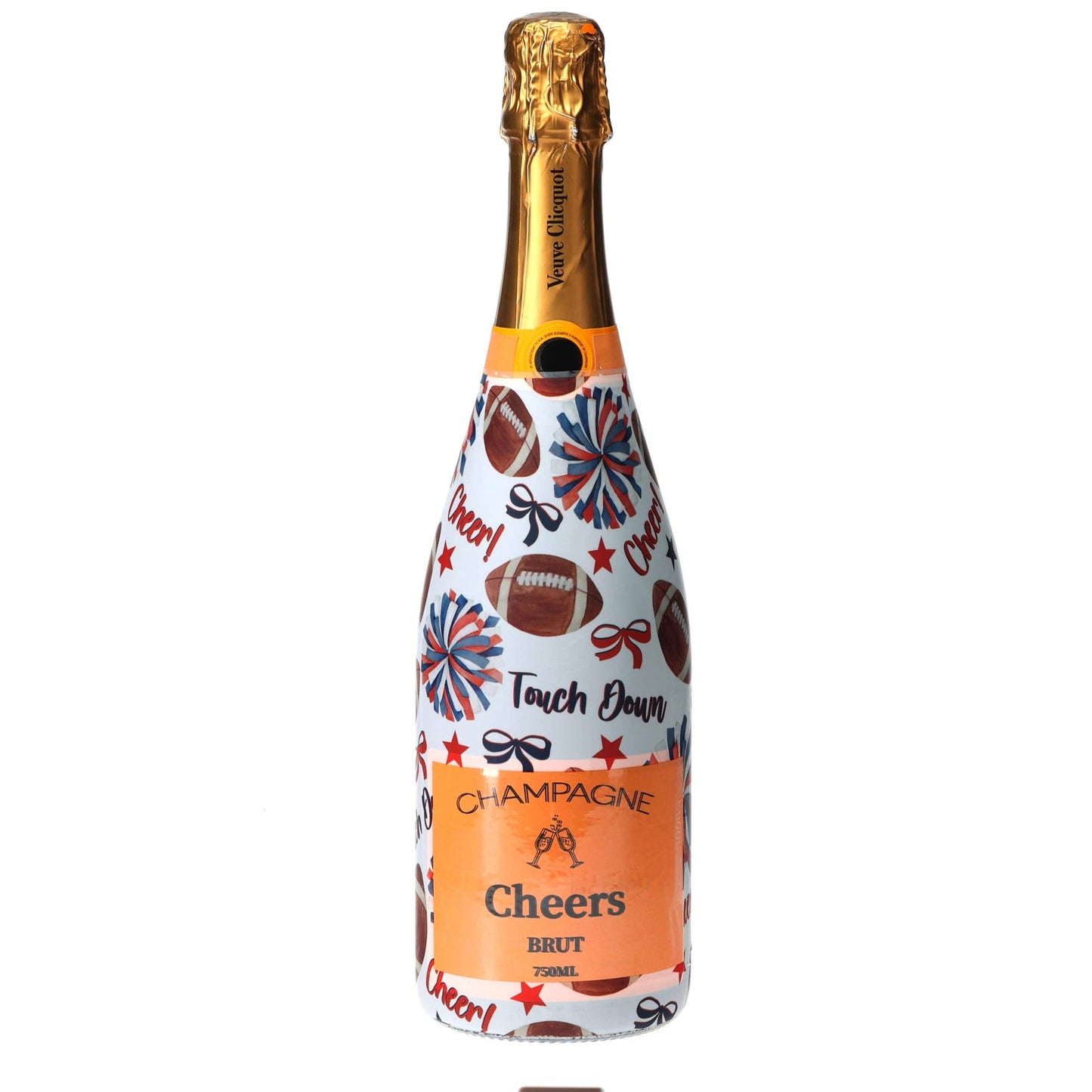 Red & Navy Game Day Champagne Bottle Wrap