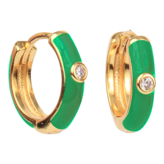 Green Game Day Huggies Earrings