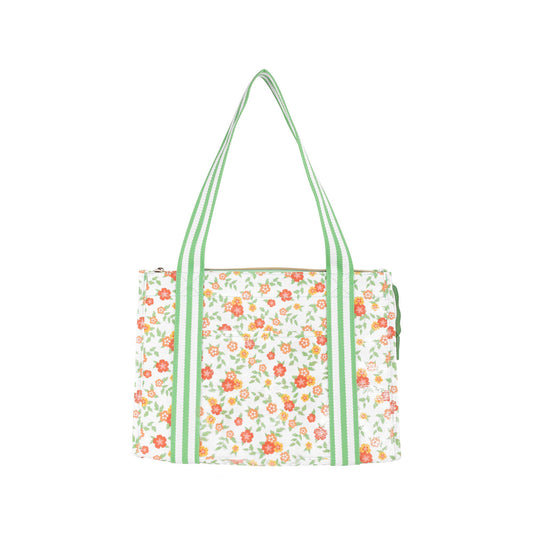 Insulated Market Tote, Floral Cloud Dancer