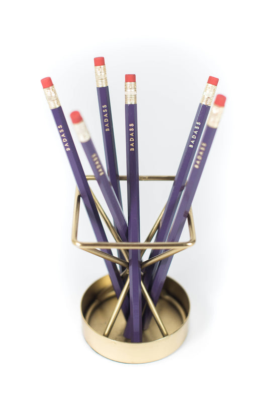Badass Gold Foil Pencils, Motivational Pencils, Set of 6
