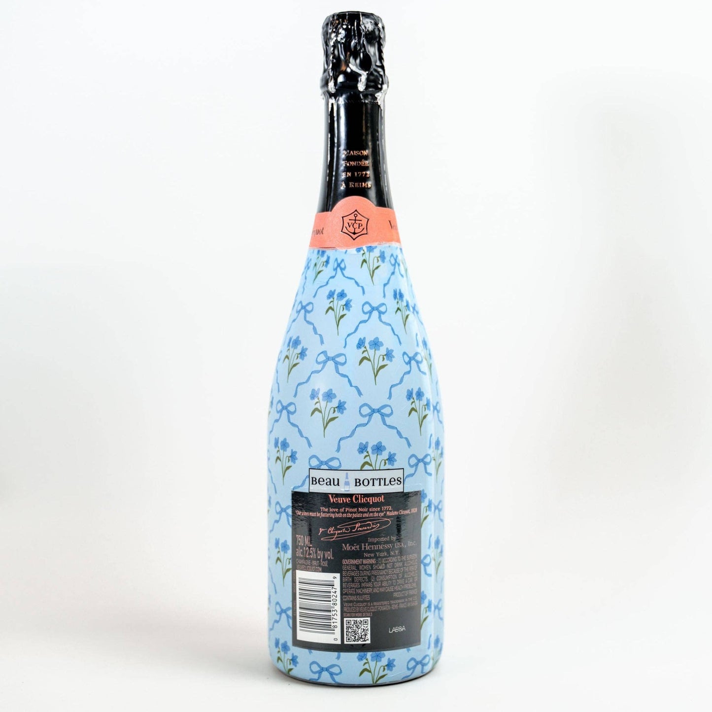 Beau Bottles Blue Bows and Blossoms - Champagne Collection