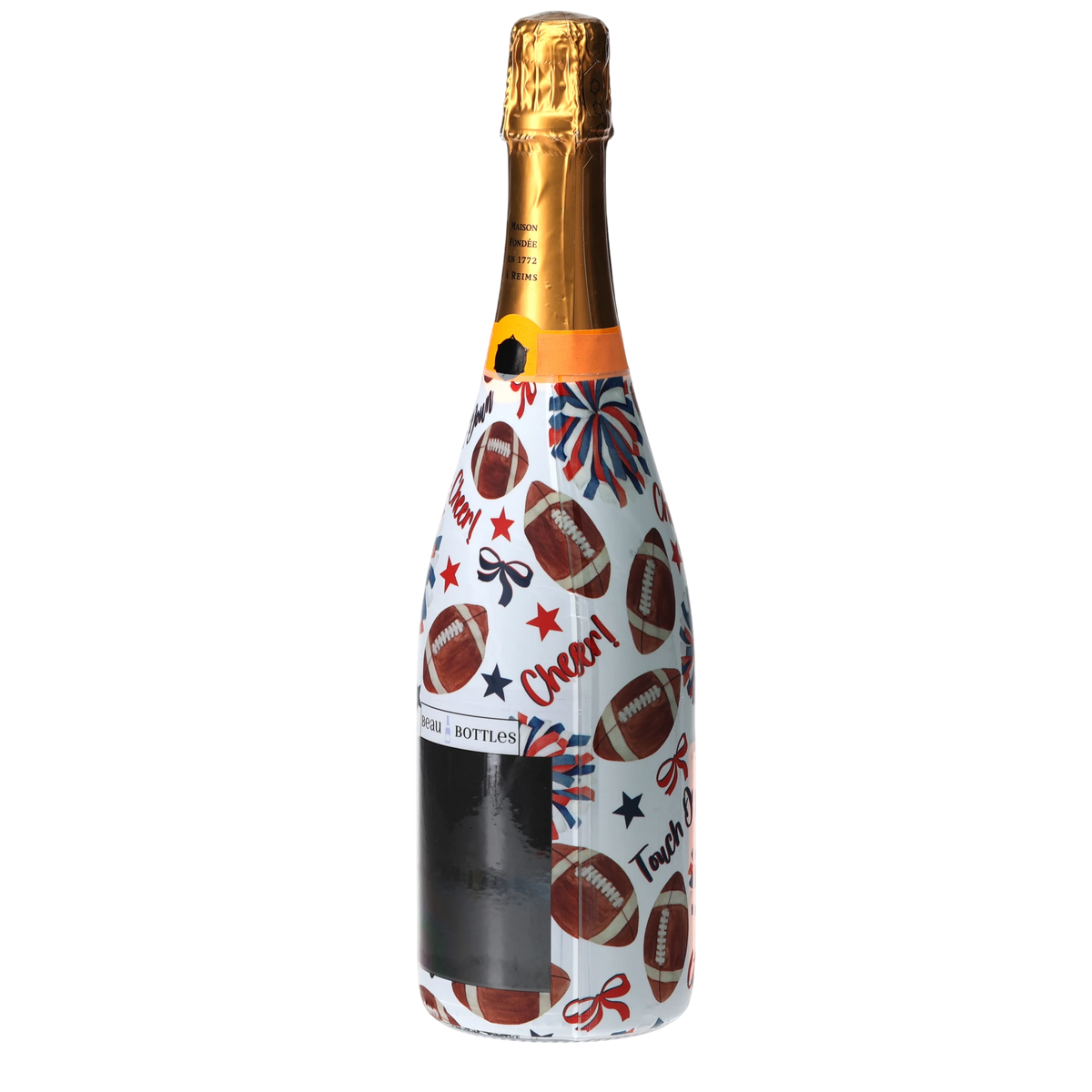 Red & Navy Game Day Champagne Bottle Wrap